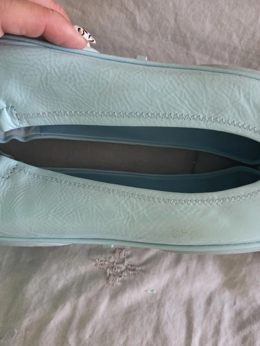 Tory Burch Light Blue Leather Ballet Flats - Picture 5 of 8